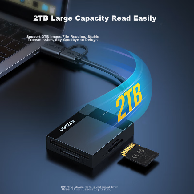 Кардридер Ugreen USB/Type-C 3.0 High-Speed SD/TF/CF/MS All-in-One Black - зображення 5