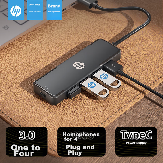 Удлинитель USB HP 2 метра, многопортовый USB-кабель-концентратор USB 3.0 для ноутбука, разветвитель для компьютера, автономный источник питания. - изображение 8