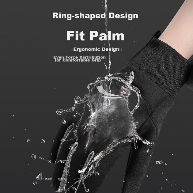 Зимние теплые перчатки для велосипеда Li-Ning с флисовой подкладкой Black - Фото 8 Зимние теплые перчатки для велосипеда Li-Ning с флисовой подкладкой Black - изображение 8