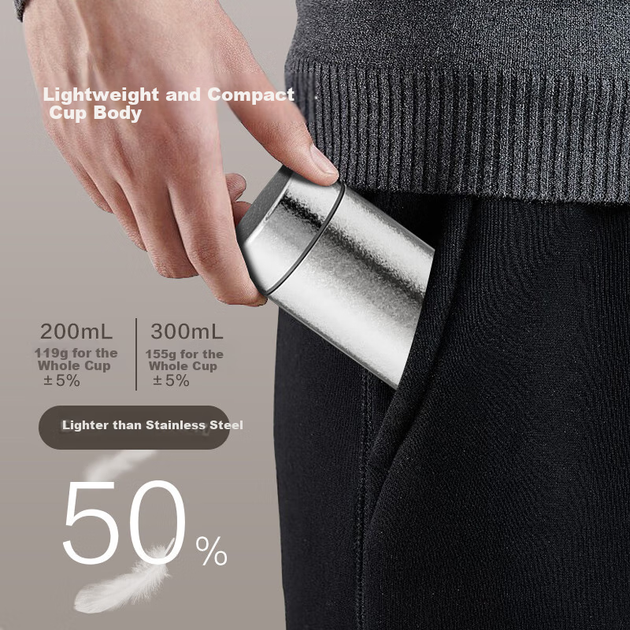 Термокружка JD Original Titanium Health из чистого титана с заварочным фильтром для чая 300 мл (100157931760) - изображение 7