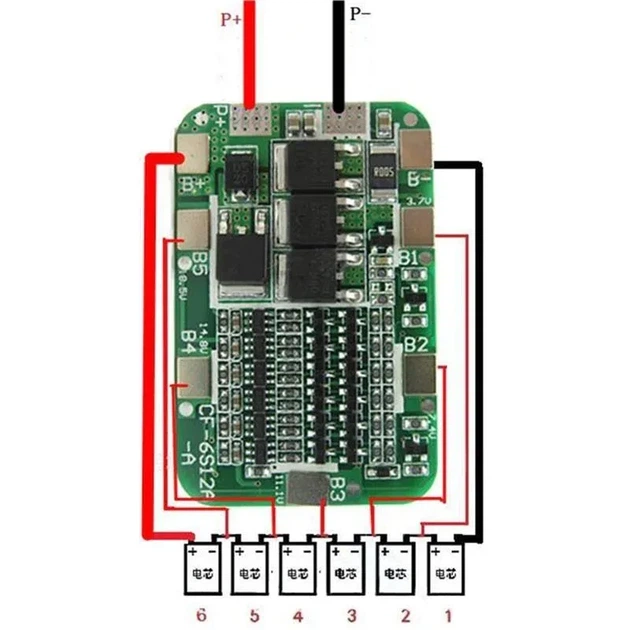 Контролер BMS 6S Li-ion 25.2V 15А - Фото 1 Контролер BMS 6S Li-ion 25.2V 15А - изображение 1