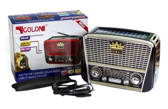 Радіоприймач Golon RX-455S Solar із сонячною панеллю, FM/AM/SW, USB, microSD, акумуляторний, Power Bank, портативна колонка 4 Вт Silver - Фото 6 Радіоприймач Golon RX-455S Solar із сонячною панеллю, FM/AM/SW, USB, microSD, акумуляторний, Power Bank, портативна колонка 4 Вт Silver - зображення 6