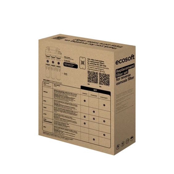 Улучшенный комплект картриджей Ecosoft 1-2-3 для фильтра обратного осмоса - изображение 3