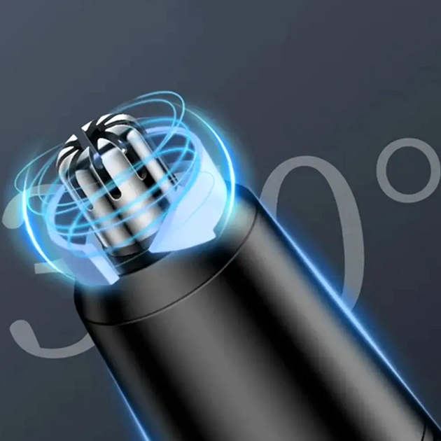 Триммер для носа и ушей SURKER SK-288 с USB зарядкой 2 насадки нержавеющая сталь черный - изображение 6