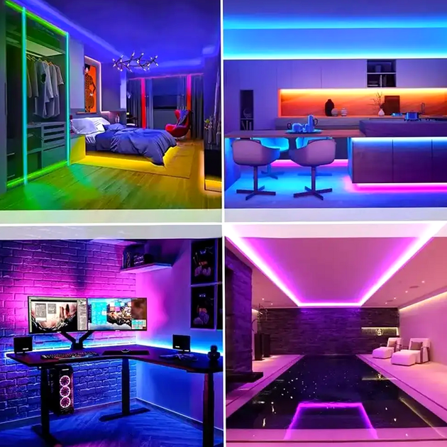 Світлодіодна LED стрічка 3 метри RGB з пультом USB для підсвічування WL-80 - Фото 4 Світлодіодна LED стрічка 3 метри RGB з пультом USB для підсвічування WL-80 - зображення 4