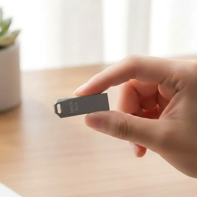 Флеш-накопитель USB 2.0 8 ГБ металлический Hoco UD4 для ноутбука с ударостойким корпусом - Фото 5 Флеш-накопитель USB 2.0 8 ГБ металлический Hoco UD4 для ноутбука с ударостойким корпусом - изображение 5