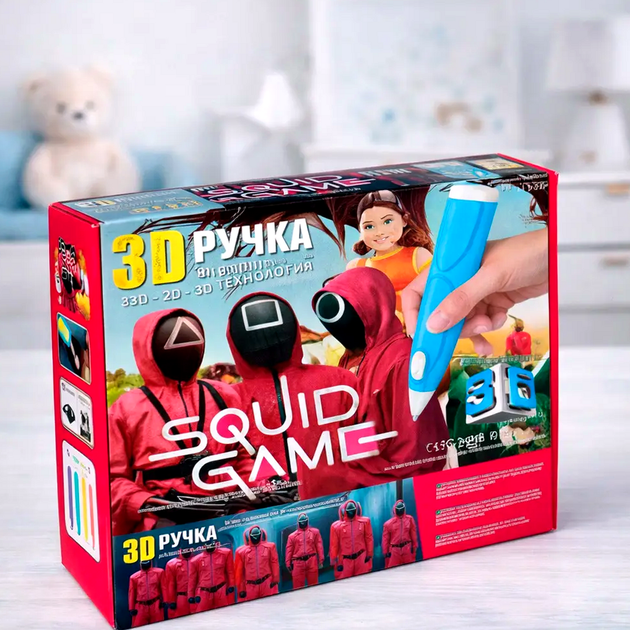 3D ручка принтер от сети желтый с 3 стержнями для рисования и творчества - изображение 6