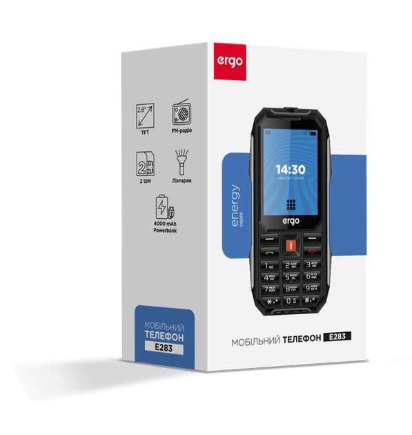Мобільний телефон ERGO E283 Dual Sim Black (7199689) - Фото 6 Мобільний телефон ERGO E283 Dual Sim Black (7199689) - изображение 6