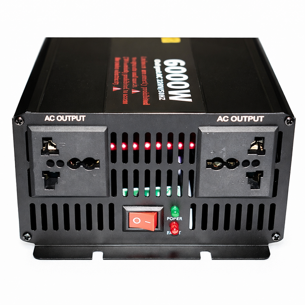 Інвертор напруги ERYUAN MX-6000 12V–220V 6000W з чистою синусоїдою, LCD-дисплеєм та захистом від перевантаження - зображення 2