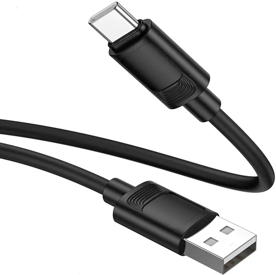 Кабель для зарядки Hoco X122 USB-A → Type-C силиконовый 1 м поддержка быстрой зарядки до 3 A Черный - изображение 4
