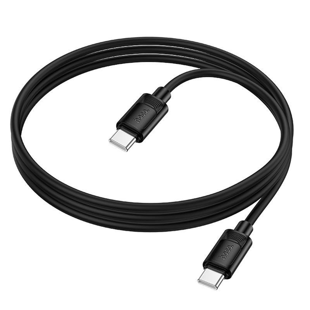 Кабель для заряджання Hoco X124 Benefit силіконовий кабель Type-C x Type-C 1 метр 60 Вт Чорний - Фото 3 Кабель для заряджання Hoco X124 Benefit силіконовий кабель Type-C x Type-C 1 метр 60 Вт Чорний - зображення 3