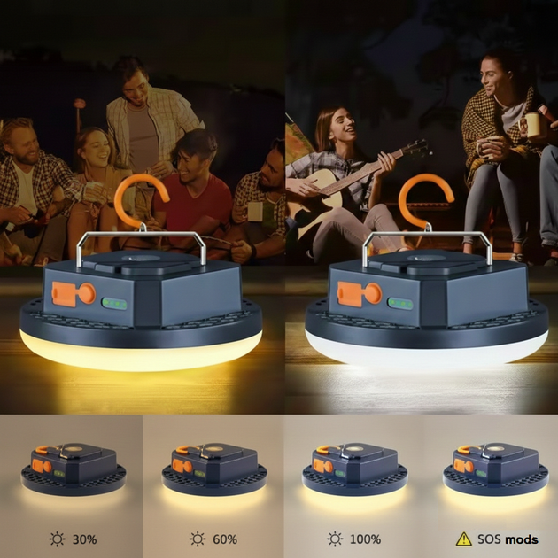 Лампа павер-банк 6600 mAh LED 15W-30 світлодіодів MOS-13 (Тепле світло) Акумуляторний кемпінговий ліхтар Mos Lighting - Фото 5 Лампа павер-банк 6600 mAh LED 15W-30 світлодіодів MOS-13 (Тепле світло) Акумуляторний кемпінговий ліхтар Mos Lighting - зображення 5