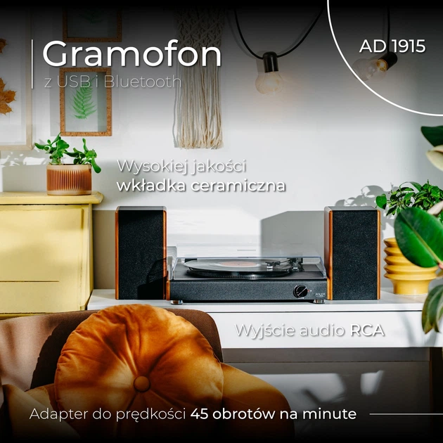 Gramofon Adler AD 1915 z USB i Bluetooth (5905575907615) - obraz 12