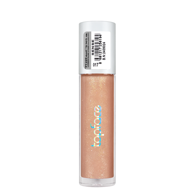 Блеск для губ TopFace Supernova Volume Lipgloss 4 мл PT209, 17 Sense Золотистый бежевый - изображение 3
