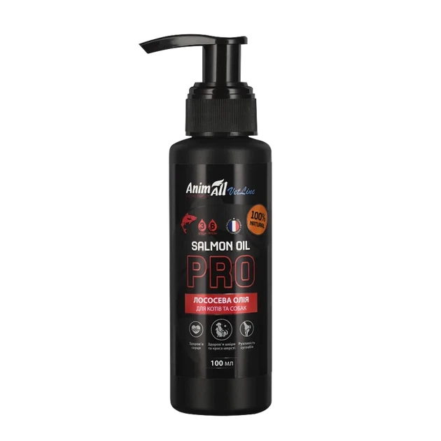 AnimAll VetLine PRO лососевое масло для кошек и собак, 100 мл - Фото 1 AnimAll VetLine PRO лососевое масло для кошек и собак, 100 мл - изображение 1