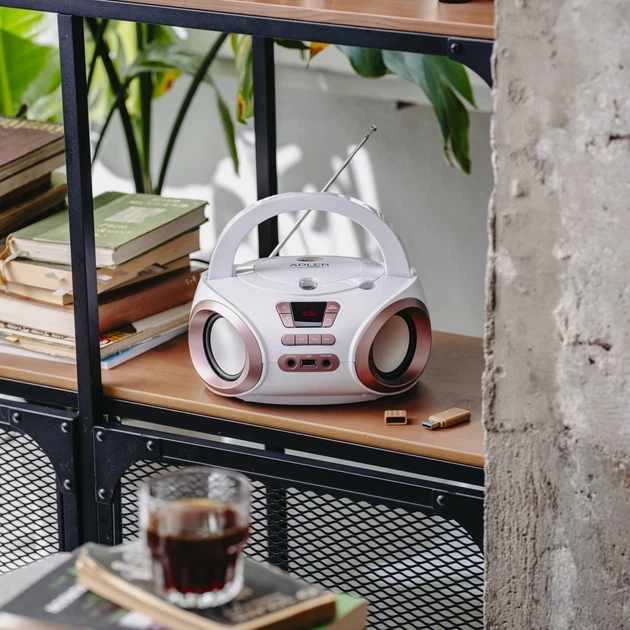Odbiornik radiowy Adler AD 1181 FM Boombox CD-MP3 White (5905575909046) - obraz 14