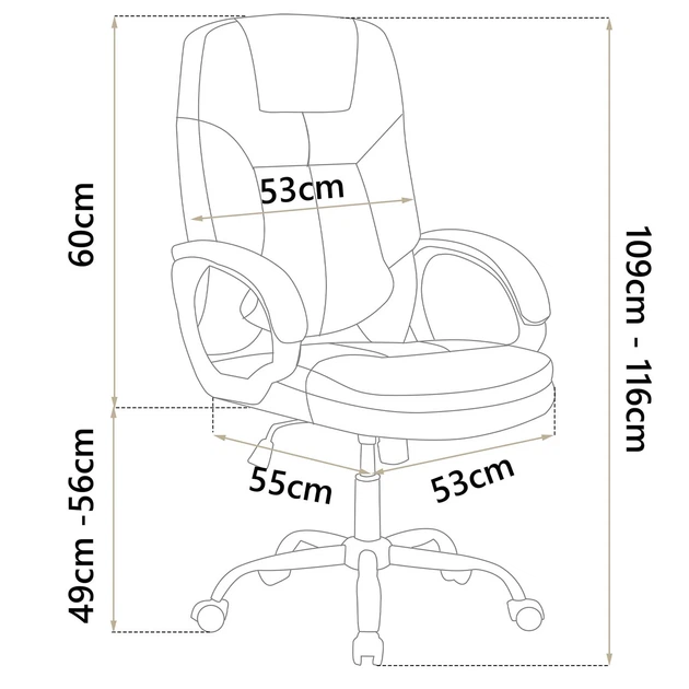 Fotel biurowy Sofotel 355-DARK-BROWN Obrotowy Ciemny brąz (5902596153717) - obraz 3