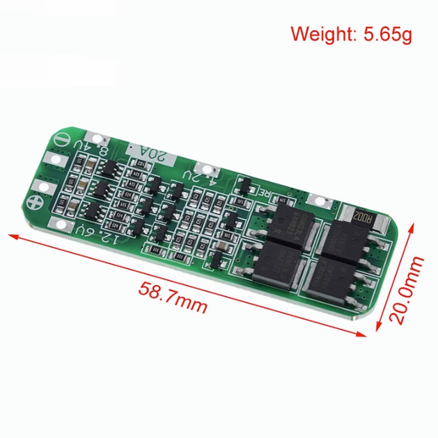 BMS 3S Контроллер заряда разряда 20А 12.6V Li-Ion 18650 - Фото 2 BMS 3S Контроллер заряда разряда 20А 12.6V Li-Ion 18650 - изображение 2