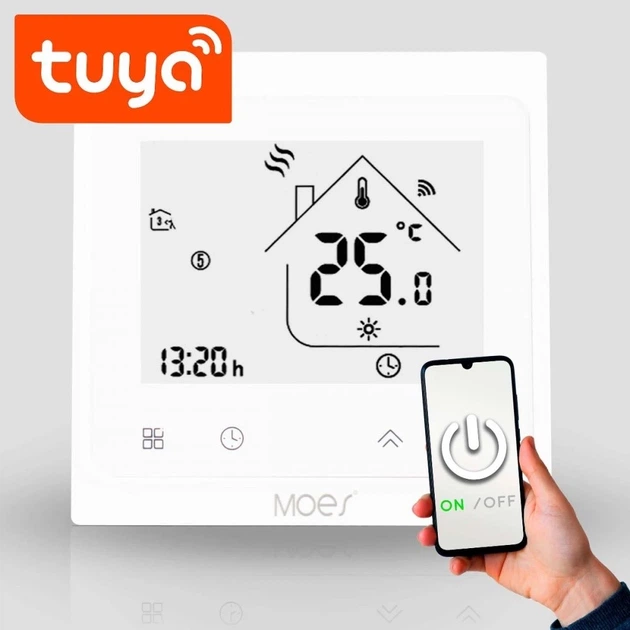 Wi-fi регулятор водяного теплого пола Moes White (BHT-002-GALWW) - изображение 3