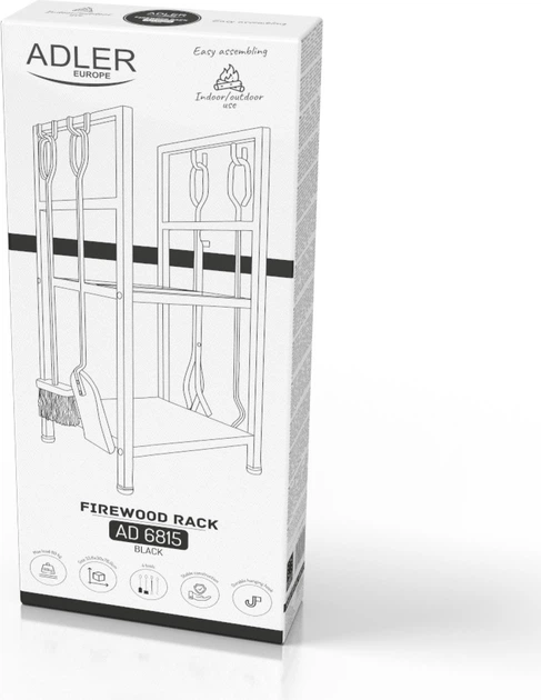 Stojak na drewno kominkowe Adler AD 6815 z zestawem narzędzi (5905575909404) - obraz 16