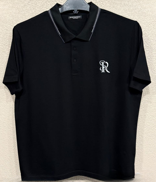 Чоловіча футболка- поло батальна з коротким рукавом Stefano Ricci чорний 4XL (0994) - Фото 1 Чоловіча футболка- поло батальна з коротким рукавом Stefano Ricci чорний 4XL (0994) - зображення 1
