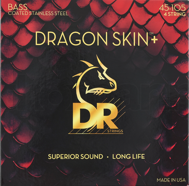 Струны для бас-гитары DR DBS-45 Dragon Skin Coated Medium 4-String 45/105 - Фото 1 Струны для бас-гитары DR DBS-45 Dragon Skin Coated Medium 4-String 45/105 - изображение 1