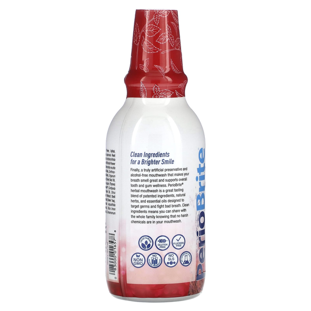 Ополіскувач для ротової порожнини Nature's Answer "PerioBrite Natural Mouthwash" смак кориця-м'ята (480 мл) - зображення 3