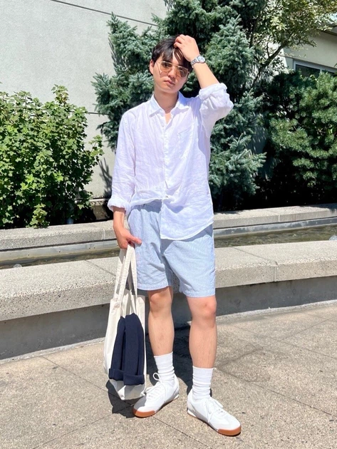 Шорты мужские UNIQLO 797342731 3XL Синие/Белые (1159854616) - изображение 8