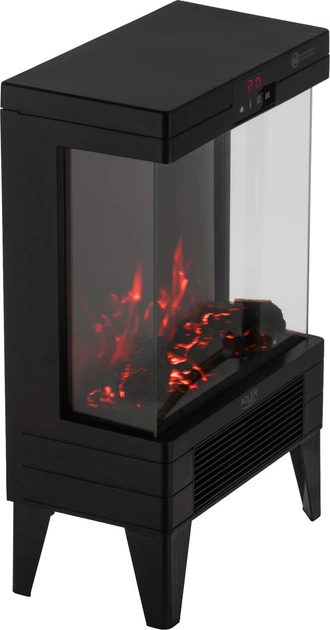 Kominek elektryczny Adler AD 7755 LED 1000 W/2000 W z pilotem i efektem 3D płomienia (5905575910066) - obraz 3