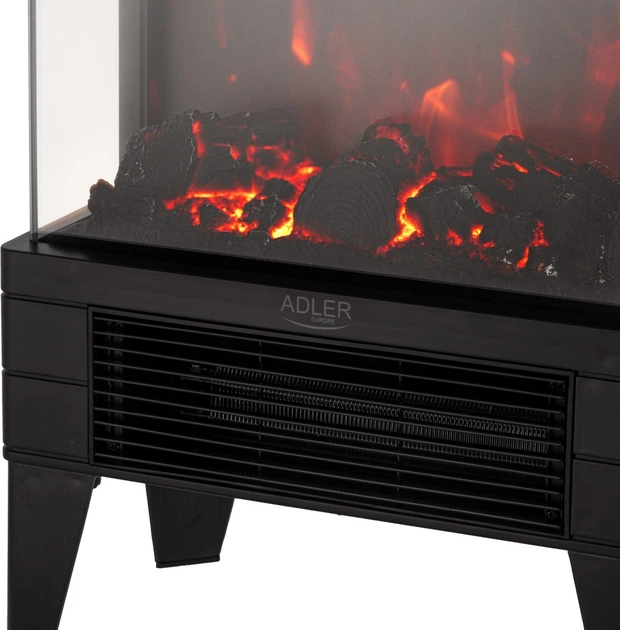 Kominek elektryczny Adler AD 7755 LED 1000 W/2000 W z pilotem i efektem 3D płomienia (5905575910066) - obraz 6