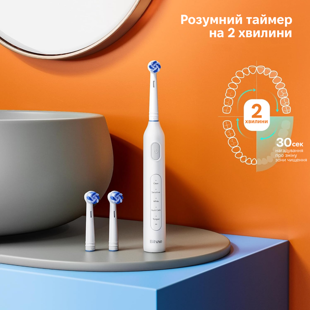 Электрическая зубная щетка Bitvae R1 White - изображение 3