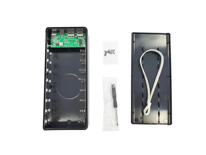 Корпус для повербанка 16 акумулятора 18650 2хUSB+microUSB+Type-C 3А LCD екран (без акумуляторів) - зображення 3