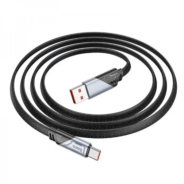 Кабель HOCO U119 USB для Type-C 5A, 1.2m, нілон, алюмінієві connectors, Black (6942007605007) (19760) - Фото 4 Кабель HOCO U119 USB для Type-C 5A, 1.2m, нілон, алюмінієві connectors, Black (6942007605007) (19760) - зображення 4