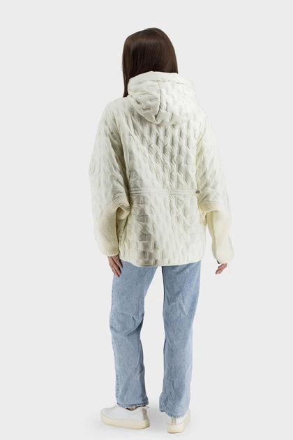 Жіноча осіння куртка casual з качиним пухом і капюшоном Snow Owl (молочний, 3XL), 116871, 116839 - зображення 4