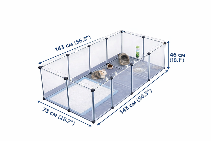 Клітка-манеж для тварин Songmics W02 143×73×46 см, модульний вольєр для кролика, морської свинки, гризунів - зображення 4
