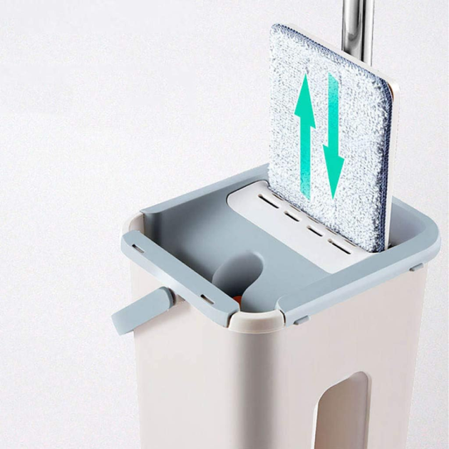 Швабра с ведром и самоотжимом Spin Mop 360 микрофибра 6 л - Фото 3 Швабра с ведром и самоотжимом Spin Mop 360 микрофибра 6 л - изображение 3