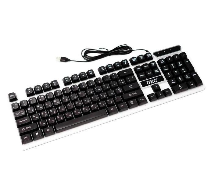Игровая мембранная клавиатура UKC ART-8930 USB с подсветкой - Фото 5 Игровая мембранная клавиатура UKC ART-8930 USB с подсветкой - изображение 5