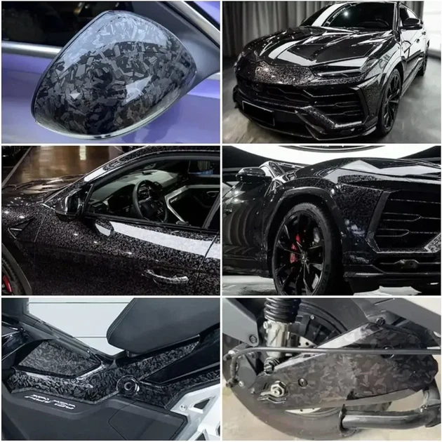 Защитная виниловая пленка для авто ширина 50 см длина 50 см Black Forged Carbon - изображение 4