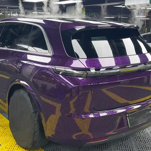 Защитная виниловая пленка для авто 10 см длина 150 см Purple Forged Carbon - изображение 5
