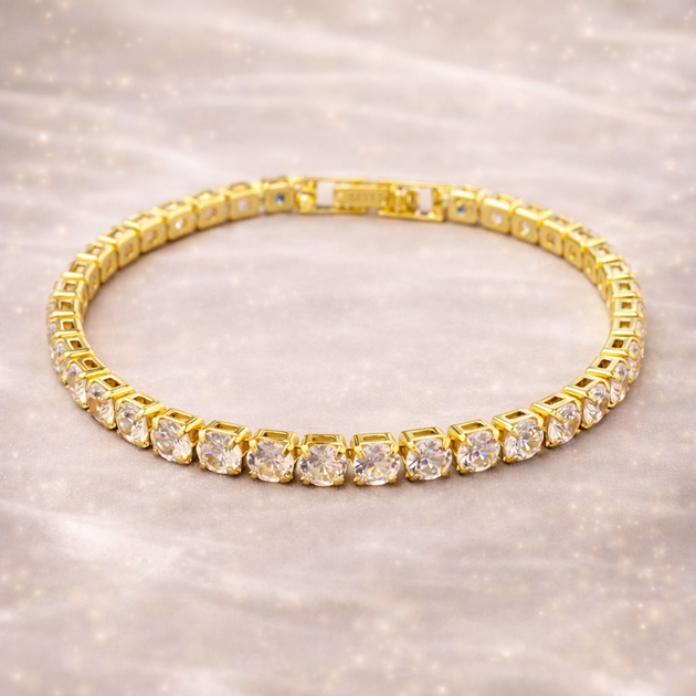 Браслет теннисный (Gold) - Фото 1 Браслет теннисный (Gold) - изображение 1