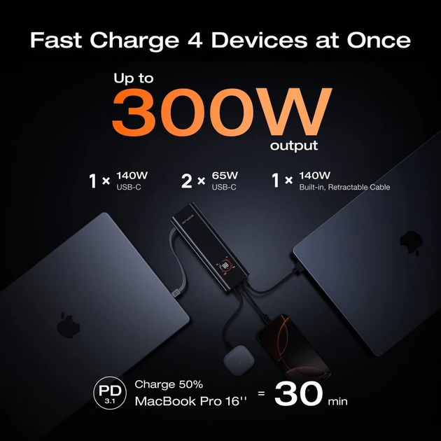 Зовнішній аккумулятор EcoFlow RAPID Pro Powerbank 27 650mAh, 300W | 140W - зображення 6