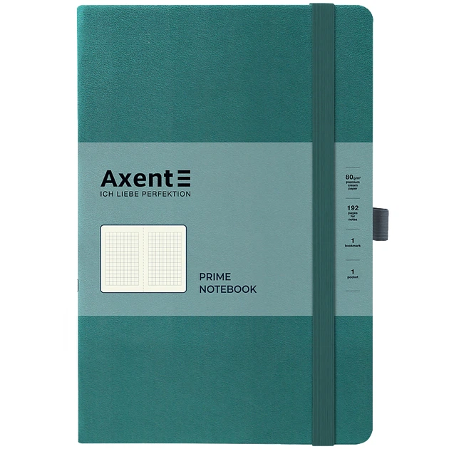 Блокнот AXENT 145*210мм 96арк. Partner Prime 8305-63 лазурний, на гумці (клітинка) /8305-63-A/ - изображение 2