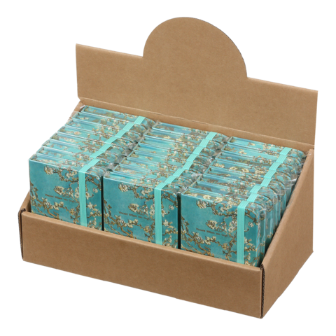 Блокнот BUROMAX А7 80арк. ALMOND BRANCHES 257101-06 бірюзовий, тв.лам.обкл., на гумці, крем.папір (24) /BM.257101-06/ - изображение 4