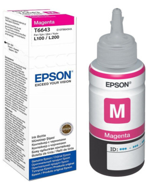 Чорнило для принтера EPSON 664 для L100/L200 у контейнері 70мл, Magenta /C13T66434A/ - Фото 1 Чорнило для принтера EPSON 664 для L100/L200 у контейнері 70мл, Magenta /C13T66434A/ - зображення 1