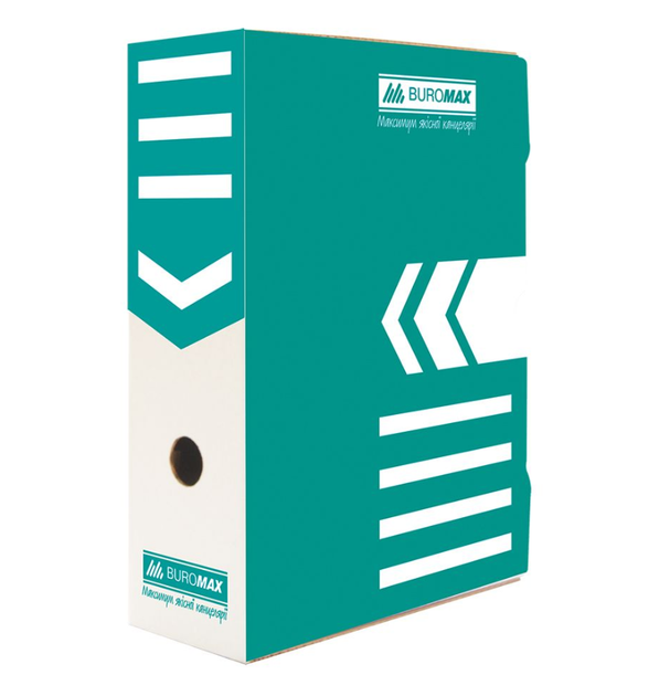 Бокс архівний картонний 8см BUROMAX 3260-06 бірюзова, /BM.3260-06/ - Фото 1 Бокс архівний картонний 8см BUROMAX 3260-06 бірюзова, /BM.3260-06/ - изображение 1