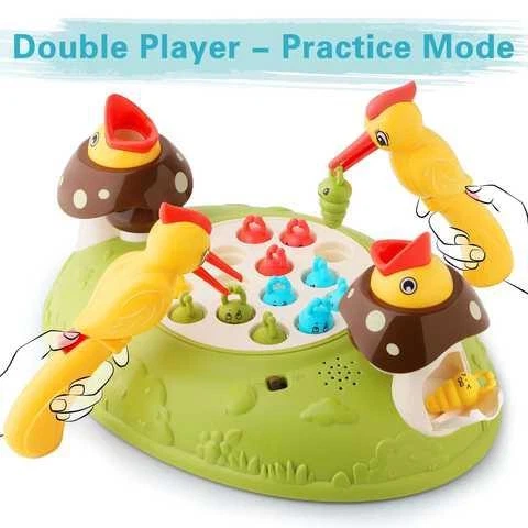 Музыкальная игра Y 33926 A (32) "Накорми птичку", на батарейках, веселая песенка, подсветка, автоматическое движение, черви, 2 птички, в коробке - Фото 2 Музыкальная игра Y 33926 A (32) "Накорми птичку", на батарейках, веселая песенка, подсветка, автоматическое движение, черви, 2 птички, в коробке - изображение 2