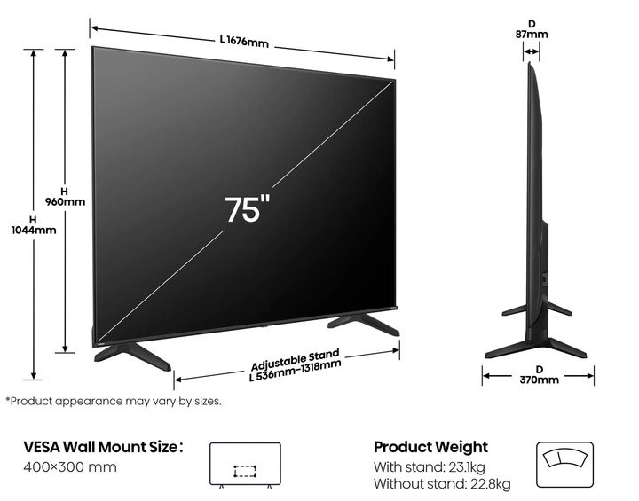 Телевізор Hisense 75" (75A6Q) - зображення 5