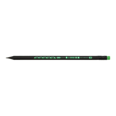 Олівець графітовий ZiBi 2321 HB BLACK DECOR з резинкою, трикутний пластиковий (144) /ZB.2321/ - зображення 7