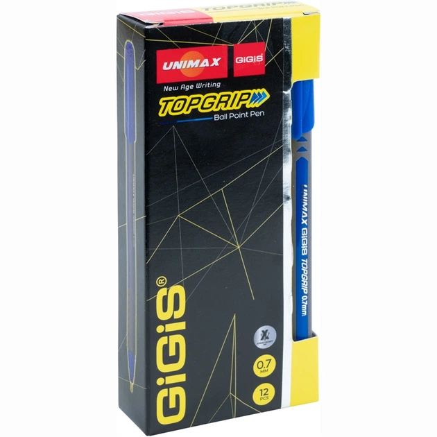 Ручка кулькова Unimax UX-148-02 Topgrip 0,7мм, синя (12) /UX-148-02/ - Фото 3 Ручка кулькова Unimax UX-148-02 Topgrip 0,7мм, синя (12) /UX-148-02/ - изображение 3