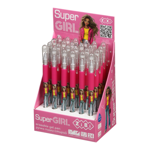 Ручка гелева ZiBi 2239 0,5мм SUPER GIRL "пиши-прай" синя (24) /ZB.2239/ - зображення 2